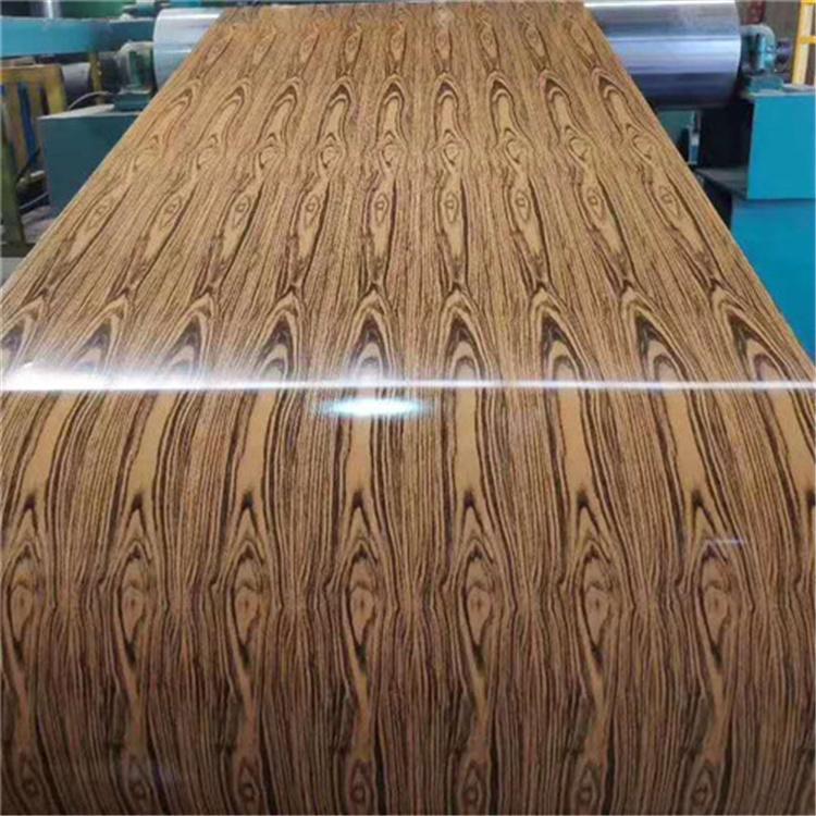 Alloy 3003 H24 Wood Designed Pattern Coating Aluminum Coil 24Ga X 48Inch Prepainted Aluminum Sheet Para sa Building Facades