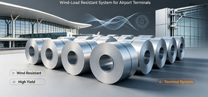  Beschichtete Aluminiumspule mit hoher Streckgrenze | Windlastbest&auml;ndiges System f&uuml;r Flughafenterminals 