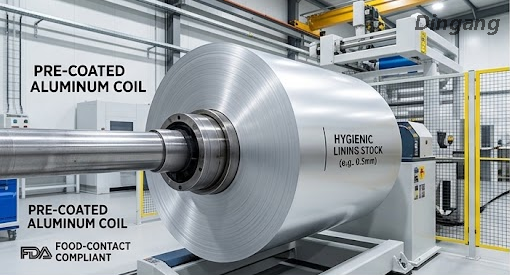 FDA Food-Contact Compliant Pre-Coated Aluminium Coil| Ikke-giftig hygienisk f&ocirc;r for kj&oslash;lerom 