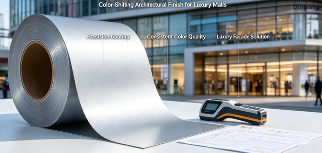  Chameleon Effect PVDF Coil Aluminju Miksija | Finitura Arkitettonika li tibdel il-kulur għal Malls lussużi 