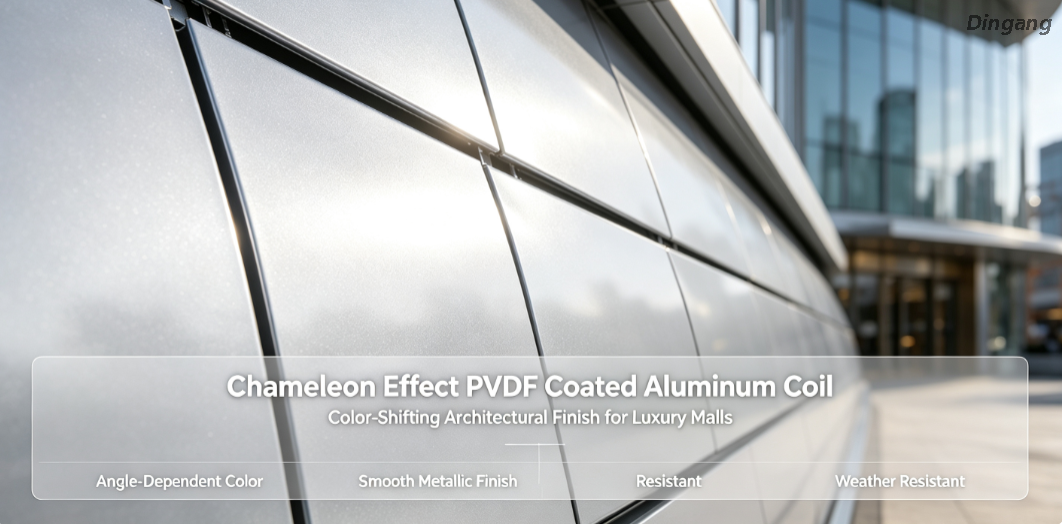  Effet cam&eacute;l&eacute;on PVDF Enduit Bobine d’aluminium | Finition architecturale aux couleurs changeantes pour les centres commerciaux de luxe 