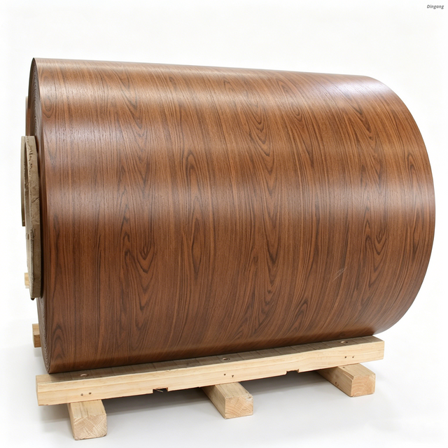 Bobina y hoja de aluminio prepintadas de grano de madera 3003 H24 para revestimiento de fachadas de edificios